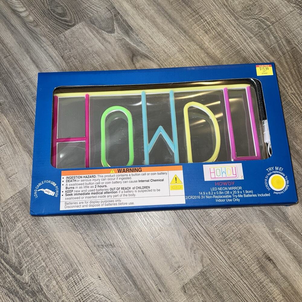 Led Neon Howdy Sign Mirror